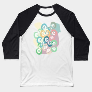 Concentric Circles (pastel) Baseball T-Shirt